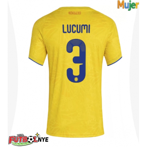Camiseta Colombia Jhon Lucumi #3 Primera Equipación para mujer Mundial 2026 manga corta